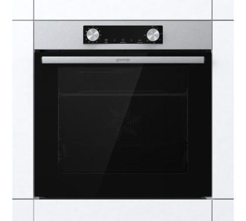 Встраиваемые электрические духовки GORENJE/ Духовой шкаф, Полезный объем: 77 л, Автопрограммы, Стандартный шарнир дверцы, Решетка, Съемные направляющие, Дверца CompactDoor: 2 стекла + 1 термослой, Габаритные размеры (вхшхг): 59,5 × 59,5 × 56,4 см, Вес (бр