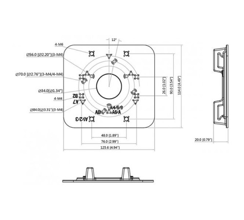 Крепление на столб DAHUA DH-PFA152-E, Pole Mount Bracket