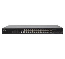  Uniview Коммутатор 24*1000Mbps ports (RJ45)+2*1000Mbps Fiber(SFP) ports+2G Combo portsStandards IEEE802.3, IEEE802.3u, IEEE802.3z,IEEE802.3ab, IEEE802.3xSwitching capacity 56GbpsForwarding performance