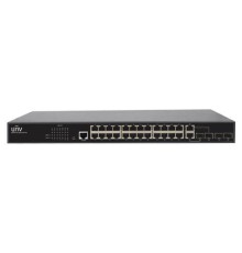  Uniview Коммутатор 24*1000Mbps ports (RJ45)+2*1000Mbps Fiber(SFP) ports+2G Combo portsStandards IEEE802.3, IEEE802.3u, IEEE802.3z,IEEE802.3ab, IEEE802.3xSwitching capacity 56GbpsForwarding performance