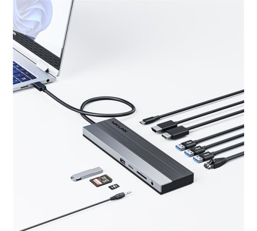 док-станция Docking Station WAVLINK USB-C Triple Display /85W PowerDelivery/2xUSB3.0/2xUSB2.0/1xUSB C/1xDP/2xHDMI/1xGigabit LAN/1xAudio In/Out/1xSD/Micro SD CardReader док-станция Docking Station WAVLINK USB-C Triple Display /85W PowerDelivery/2xUSB3.0/2xUSB2.0/1xUSB C/1xDP/2xHDMI/1xGigabit LAN/1xAudio In/Out/1xSD/Micro SD CardReader