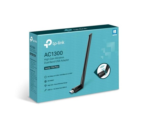 USB-адаптер Tp-Link Archer T3U Plus, AC1300 High Gain Dual Band Wi-Fi USB Adapter