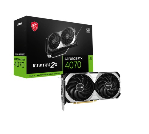 Видеокарта/ VGA MSI NVIDIA GeForce RTX 4070 SUPER 12G VENTUS 2X OC 12GB, GDDR6X/192-bit, PCIe 4.0, 1xHDMI 2.1, 3xDP, 2.2-slot