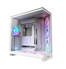 Корпус без блока питания/ Case NZXT H9 Flow RGB+ (2025), Midi-Tower, TG, 6x140mm RGB + 1x120mm RGB, 2xUSB-A 3.2 + 1xUSB-C 3.2, E-ATX, ATX, mATX, mITX White