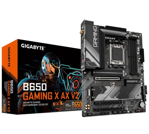 Материнская плата GIGABYTE B650 GAMING X AX V2, AM5, B650, 4*DDR5, 4*SATA, 3*M.2, 4*USB 3.2, 3*USB 2.0, Type-C, 3*PCIx16, HDMI+DP, ATX