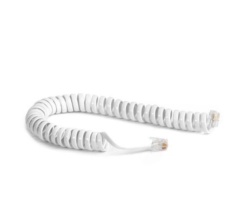 GCR Телефонный шнур витой для трубки 1.5m, RJ9 4P4C (джек) белый, GCR-53089 GCR Телефонный шнур витой для трубки 1.5m, RJ9 4P4C (джек) белый, GCR-53089