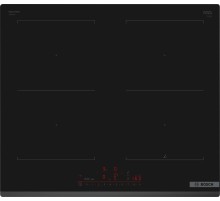 Встраиваемая индукционная панель BOSCH Serie 6, индукционная варочная поверхность, cтеклокерамика, черная, ширина 60см, 4 индукционных зоны нагрева, в т.ч. с возможностью объединения в 2 зоны CombiZone,  PerfectFry Plus ,  Frying Sensor Assistant сенсорно