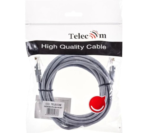 Патчкорд/ Патчкорд литой "Telecom" UTP кат.5е 5,0м серый
