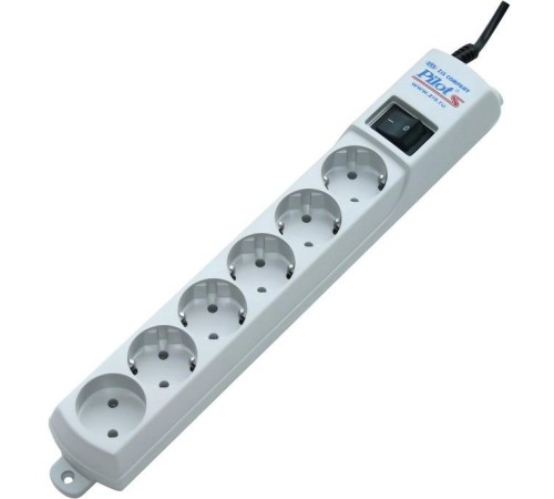 Сетевой фильтр Pilot S 6 розеток (5 евро + 1 б/зазем.) 3 м/ Surge protector ZIS Pilot S 3m, 6 outlets (5+1), white Сетевой фильтр Pilot S 6 розеток (5 евро + 1 б/зазем.) 3 м/ Surge protector ZIS Pilot S 3m, 6 outlets (5+1), white
