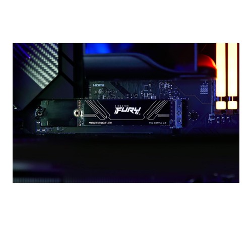 Твердотельный накопитель/ Kingston SSD Fury Renegade, 1024GB, M.2(22x80mm), NVMe, PCIe 5.0 x4, 3D TLC, R/W 14200/11000MB/s, IOPs 2 200 000/2 150 000, TBW 1000, DWPD 0.5 (60 мес)