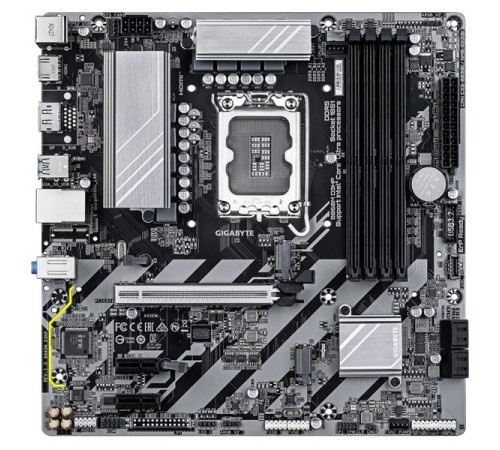 Материнская плата GIGABYTE B860M D3HP, LGA1851, B860, 4*DDR5, 4*SATA, 2*M.2, 3*USB 3.2, 3*USB 2.0, 3*PCIx16, DP+HDMI, mATX