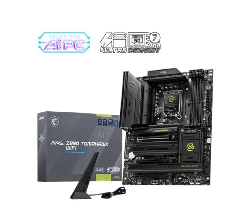 Материнская плата MSI MAG Z890 TOMAHAWK WIFI MAG Z890 TOMAHAWK WIFI, Z890, LGA1851, 4DDR5, 3PCIEx16,4M.2,4SATA3,2USB 4,1USB3.2 Gen2X2