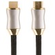 Greenconnect Кабель 10.0m HDMI версия 2.0, HDR 4:2:2, Ultra HD, 4K 60 fps 60Hz/5K*30Hz, 3D, AUDIO, 18.0 Гбит/с, 28/28 AWG, OD7.3mm, тройной экран, черный нейлон, DELUX, GCR-51283