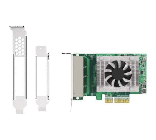 Сетевая карта/ QNAP QXG-2G4T-I225 4-port 2.5 GbE network expansion card, Controller I225-LM,  PCIe Gen2 x4, 3 x Brackets included (Full-height, Low-profile and Specialized for QNAP NAS)