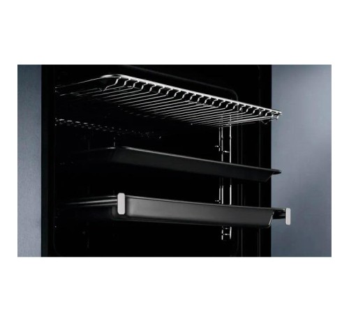 Встраиваемые электрические духовки ELECTROLUX/ Духовой шкаф с паром SteamBake,цвет -чёрный, утапливаемые переключатели, таймер отключения, отложенный старт, будильник, хромированные направляющие из нержавеющей стали Easy Entry , телескопические направляющ