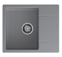 Кухонная мойка GRANFEST GRANFEST Мойка URBAN 258L  1-чаша+крыло 580*490мм, монтаж: врезной, материал: кварц, цвет: темно-серый