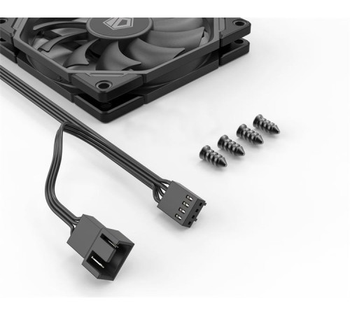 Вентилятор для корпуса ID-COOLING TF-9215-K 92x92x15мм (80шт./кор, PWM, 4pin, черный, резиновые углы, 800-2800об/мин)  BOX