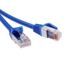Патч-корд экранированный CAT5E F/UTP 4х2, LSZH, синий, 0.5м
