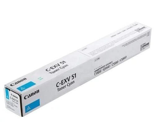 Тонер-картридж Canon C-EXV51 C голубой для iR ADVANCE C5535/C5535i/C5540i/ C5550i/C5560i (60 000 стр.) Тонер-картридж Canon C-EXV51 C голубой для iR ADVANCE C5535/C5535i/C5540i/ C5550i/C5560i (60 000 стр.)