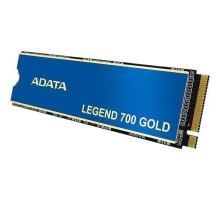 Твердотельный накопитель/ ADATA SSD LEGEND 700 GOLD, 1024GB, M.2(22x80mm), NVMe 1.4, PCIe 3.0 x4, 3D NAND, R/W 2000/1600MB/s, IOPs 130 000/280 000, TBW 320, DWPD 0.3, with Heat Sink (3 года)