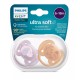 Пустышка ultra soft, собачка/цветочки, 6-18 мес., 2 шт.