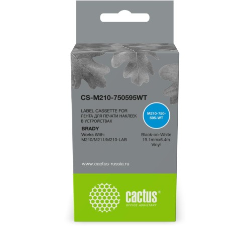 -/ Картридж ленточный Cactus CS-M210-750595WT M210-750-595-WT для Brady M210/M211/M210-LAB