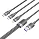Кабель Vention 3 в 1 USB 2.0 AM/ Micro-B, USB-C, Lightning M - 1.5м. Черный 6A, шт.