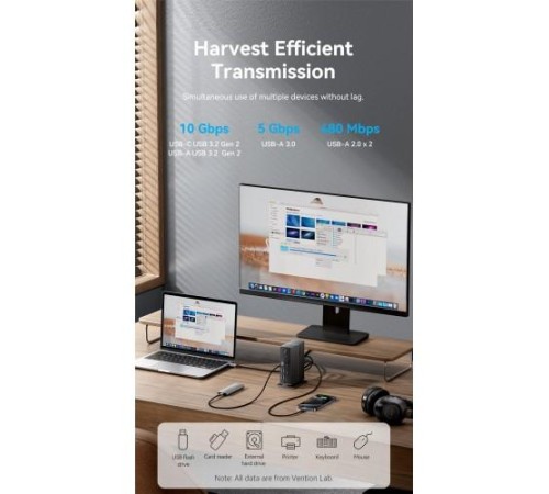 Мультифункциональная док-станция Vention USB Type C 14 в 1 с поддержкой Thunderbolt 4 Мультифункциональная док-станция Vention USB Type C 14 в 1 с поддержкой Thunderbolt 4