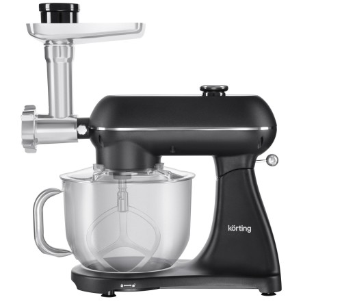 Кухонная машина KORTING/ Кухонная машина KORTING, мощность 1500 Вт, 5 насадок, объем чаши 6.5 л, сенсорный дисплей/механическое управление, планетарное вращение, 11 скоростей, турборежим, импульсный режим, таймер, насадка для смешивания/крюк для теста/вен