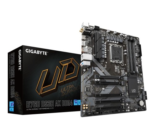 Материнская плата/ MB GIGABYTE INTEL B760 s1700, 4xDDR4(128GB), HDMI 2.0/DP, 1xPCIe 4.0x16, 4xPCIe 3.0x16, 1xLAN, Wi-Fi, BT, 4xSATA 6Gb/s, 2xM.2, 1xUSB-C, 1xUSB 3.2, 4xUSB 2.0, 1xPS/2, ATX Материнская плата/ MB GIGABYTE INTEL B760 s1700, 4xDDR4(128GB), HDMI 2.0/DP, 1xPCIe 4.0x16, 4xPCIe 3.0x16, 1xLAN, Wi-Fi, BT, 4xSATA 6Gb/s, 2xM.2, 1xUSB-C, 1xUSB 3.2, 4xUSB 2.0, 1xPS/2, ATX