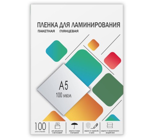 Пленка 154х216 (100 мик) 100 шт./ Пленка для ламинирования A5, 154х216 (100 мкм) глянцевая 100шт, ГЕЛЕОС [LPA5-100]