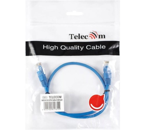 Патчкорд/ Патчкорд литой "Telecom" UTP кат.5е 0,5м синий