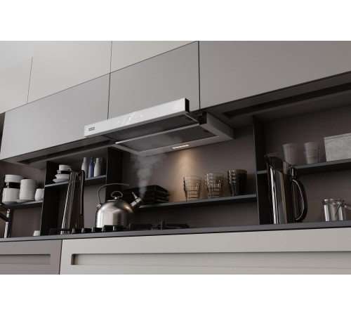 Вытяжка Franke/ Best, Вытяжка TOUCH WH 50, 50см, 750 м3/ч, сенсорное управление, LED освещение, Угольный фильтр Ф-07 (приобретается отдельно), цвет: нержавеющая сталь, лицевая планка: белое стекло