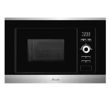 Встраиваемая микроволновая печь Monsher/ 60 см, 20 л, 8 автоматических кулинарных программ, 5 режимов мощности, функция размораживания по весу полуфабрикатов или по времени, черный и нерж.