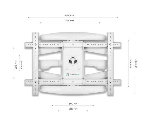 Кронштейн ONKRON/ 40-75" макс 400*600 наклон -5°/+8°, поворот ±140° Макс нагрузка 45,5кг, от стены 54-500мм, белый Кронштейн ONKRON/ 40-75" макс 400*600 наклон -5°/+8°, поворот ±140° Макс нагрузка 45,5кг, от стены 54-500мм, белый