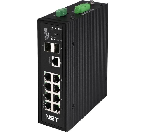 Промышленный управляемый (L2+) HiPoE коммутатор Gigabit Ethernet/ Промышленный управляемый (L2+) HiPoE коммутатор Gigabit Ethernet на 8GE PoE + 2 GE SFP порта с функцией мониторинга температуры/ влажности/ напряжения. Порты: 1 x GE (10/100/1000Base-T) с P
