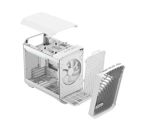 Корпус ПК без блока питания/ Case Fractal Design Torrent Nano RGB TG Clear Tint, Mini-Tower, 1x180mm RGB, 2xUSB-A 3.2 + 1xUSB 3.2 Type-C mITX, mDTX White