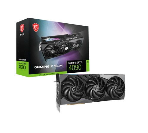 Видеокарта VGA MSI NVIDIA GeForce RTX 4090 GAMING X SLIM 24G 24GB, GDDR6X/384-bit, PCIe 4.0, 2xHDMI 2.1, 2xDP, 3.1-slot Видеокарта VGA MSI NVIDIA GeForce RTX 4090 GAMING X SLIM 24G 24GB, GDDR6X/384-bit, PCIe 4.0, 2xHDMI 2.1, 2xDP, 3.1-slot