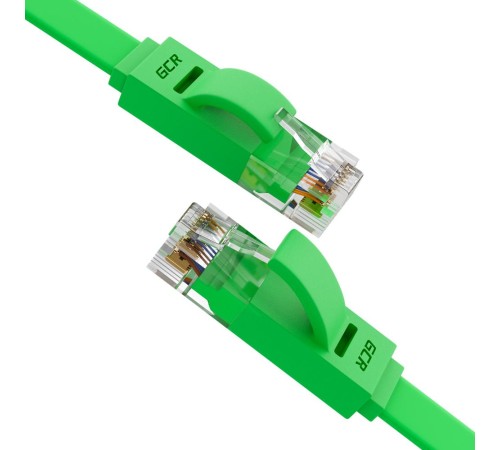 GCR Патч-корд PROF плоский прямой 7.5m, UTP медь кат.6, зеленый, 30 AWG, GCR-LNC625-7.5m, ethernet high speed 10 Гбит/с, RJ45, T568B GCR Патч-корд PROF плоский прямой 7.5m, UTP медь кат.6, зеленый, 30 AWG, GCR-LNC625-7.5m, ethernet high speed 10 Гбит/с, RJ45, T568B