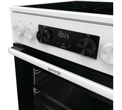 Плита GORENJE/ Стеклокерамическая плита, Цвет: Белый, Материал дверцы: Стеклянная дверца, GentleClose: шарнир с плавным закрыванием дверцы духовки, Тип духовки: Мультифункциональная духовка, Стеклокерамическая варочная панель, Количество конфорок: 4 конфо