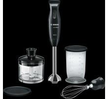 Блендер Bosch/ Блендер Bosch, погружной, мощность 600 Вт, кнопочное управление управление, нож с 4 лезвиями QuattroBlade, 1 скорость, цвет черный