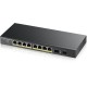 Коммутатор/ Smart L2 PoE+ Switch Zyxel GS1900-10HP, 8xGE PoE+, 2xSFP, Desktop, Silent, Budget PoE 77W