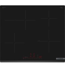 Встраиваемая индукционная панель BOSCH 6 series,60 см, индукция, 1 зона расширения под гусятницу,скошенные края, Perfect fry plus, сенсорное управление, черный