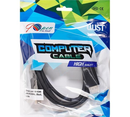 Кабель-переходник/ Кабель-переходник DisplayPort M-> HDMI M 4K@60Hz 1.8m iOpen (Aopen/Qust) <ACG609-1.8M>