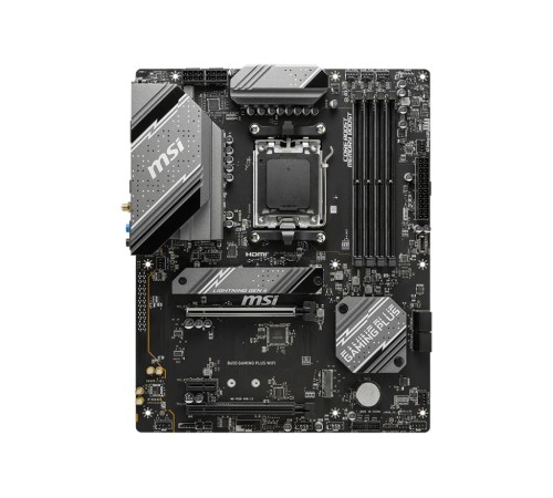 Материнская плата/ MB MSI AMD B650 sAM5, 4xDDR5(256GB), HDMI 2.1/DP, 2xPCIe 4.0x16, 1xPCIe 3.0, 1xLAN (2.5GbE), Wi-Fi, BT, 4xSATA 6Gb/s, 2xM.2, 1xUSB-C, 6xUSB 3.2, ATX Материнская плата/ MB MSI AMD B650 sAM5, 4xDDR5(256GB), HDMI 2.1/DP, 2xPCIe 4.0x16, 1xPCIe 3.0, 1xLAN (2.5GbE), Wi-Fi, BT, 4xSATA 6Gb/s, 2xM.2, 1xUSB-C, 6xUSB 3.2, ATX