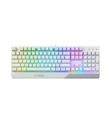 клавиатура проводная Gaming Keyboard MSI VIGOR GK30, Wired, Mechanical-like plunger switches. 6 zones RGB lighting with several lighting effects.  Anti-ghosting Capability. Water Resistant (spill-proof), White