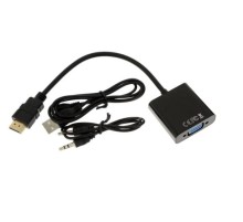 Переходник/ Переходник GoPower HDMI (m)-VGA (f) с питанием черный (1/200)