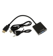 Переходник/ Переходник GoPower HDMI (m)-VGA (f) с питанием черный (1/200)
