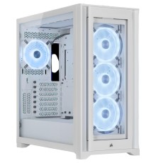 Корпус без блока питания/ Case Corsair iCUE 5000X RGB QL Edition, Midi-Tower, TG, 4x120mm RGB, 2xUSB-A 3.2, 1xUSB 3.2 Type-C, E-ATX, ATX, mATX, mITX White