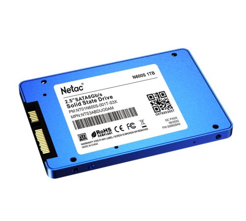 SSD накопитель Netac SSD N600S 1TB 2.5 SATAIII 3D NAND, 7mm, R/W up to 560/520MB/s, TBW 560TB, 5y wty SSD накопитель Netac SSD N600S 1TB 2.5 SATAIII 3D NAND, 7mm, R/W up to 560/520MB/s, TBW 560TB, 5y wty